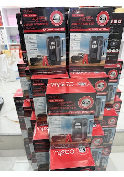4in1 Akü Takviye Cihazı 16.000mah Akım Korumalı + Lastik Şişirme + Fener + Powerbank