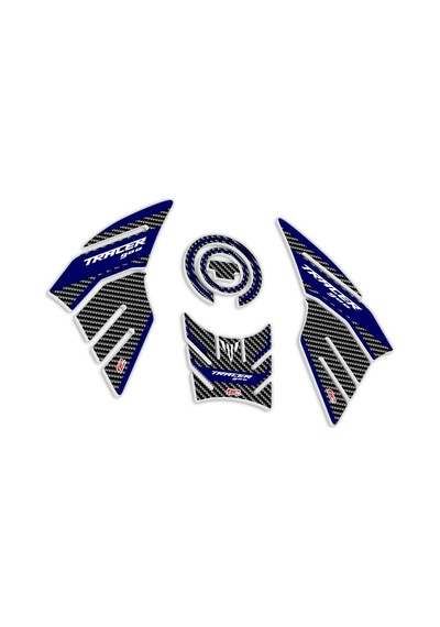 GP Kompozit Yamaha MT-09 Tracer 2015-2020 Uyumlu Tank Pad Seti Mavi-Karbon