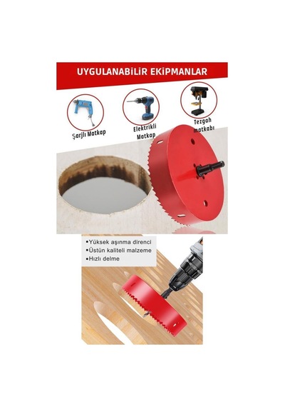 2 Li Alçıpan Plastik Ahşap Panç Ve Adaptör Seti 180 Mm 200 Mm