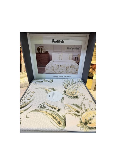 Paisley Wind Çift Kişilik Pike Takımı Bej