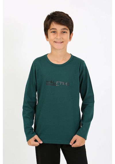 Akbeniz Erkek Çocuk Uzun Kol Penye Pijama Takım 20437 Zümrütyeşili Zümrüt Yeşili