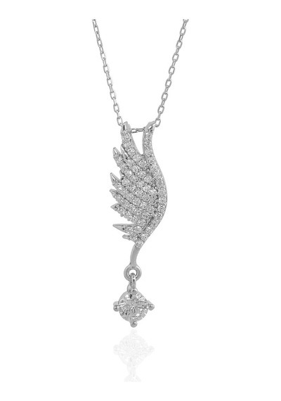 Minamis Silver Taşlı Kanat Kolye-2218