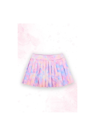Beniizle Batik Desenli Şort Etekli Crop Kız Çocuk Sporcu Takım Pembe