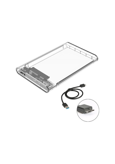 Transparan 2.5 İnç Sata Usb 3.0 Harddisk Kutusu Notebook Ssd İçin