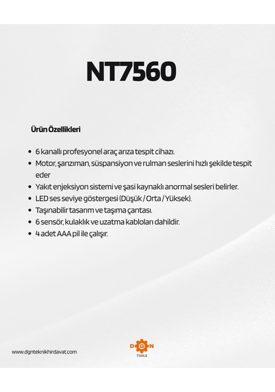 Nt Tools Elektronik 6 Kanal Kombinasyon Stetoskop Seti