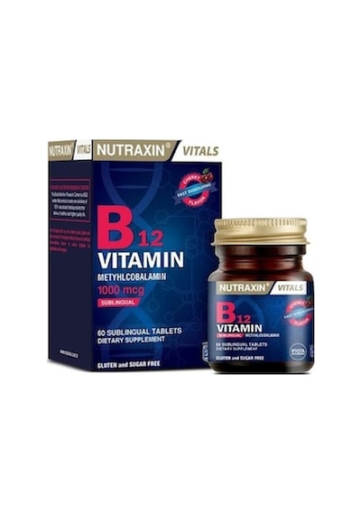 Nutraxin B12 Vitamini 1000mcg Kiraz Aromalı Takviye Edici Gıda 60 Dil Altı Tablet