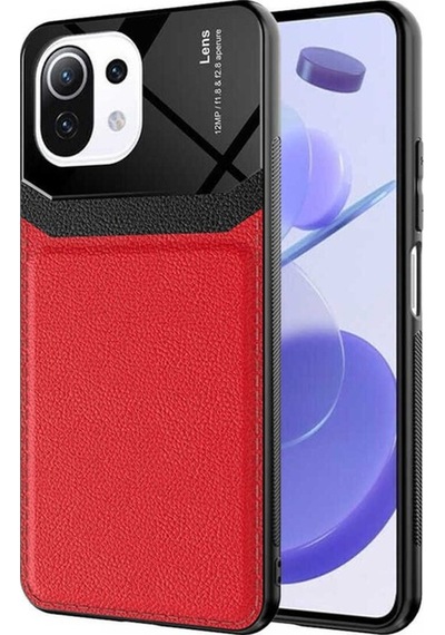 Xiaomi Mi 11 Lite Kılıf Zore Emiks Kapak Kırmızı