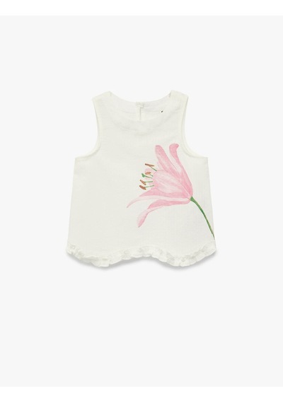 Koton Fırfırlı Beyaz Kız Bebek Bluz 6smg60045aw Beyaz