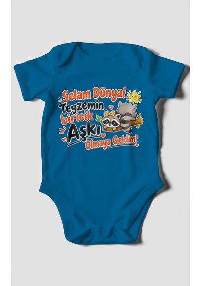 Morivokids Teyzeye Özel Kısa Kollu Bebek Body %100 Pamuk Zbn189-kk Koyu Mavi