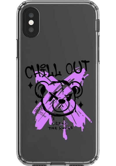 Apple Uyumlu iPhone Xs Şeffaf Kılıf Graffiti 7 Tasarımlı
