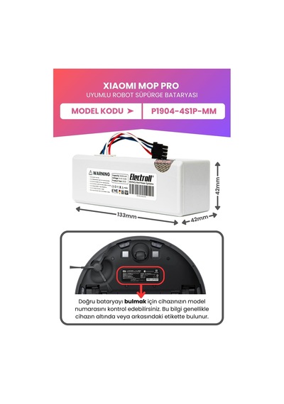Xiaomi Mijia 1c Robot Vacuum Mop P1904-4s1p-mm Batarya 3500mah