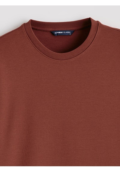 Lcwaıkıkı Classic Kahverengi Bisiklet Yaka Erkek Sweatshirt