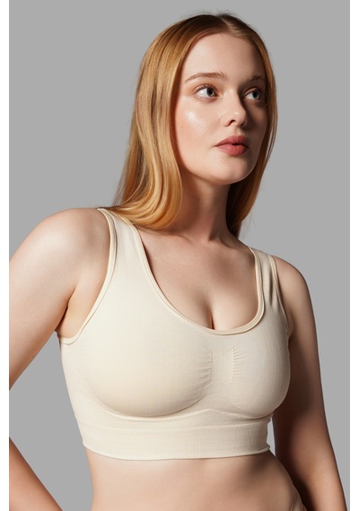 Fit Women Kalın Askılı Pedsiz Büstiyer Korsesi Seamless 5050 Ten