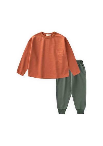 Cigit Sweatshirt Takım 2-7 Yaş Oranj Turuncu