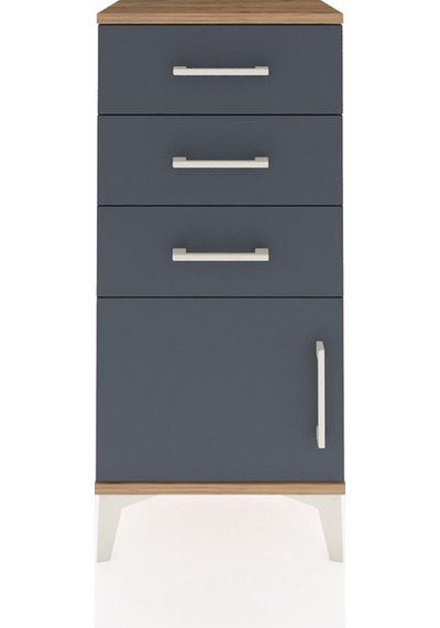 Arges Komodin 3 Çekmeceli Tek Kapaklı 44x30x96 Çam-antrasit Çam