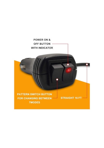7 Fonksiyonlu Tepe Lambası Çakarlı Mıknatıslı Dikey Model 12-30v Kırmızı / Laık537-2 Renkli