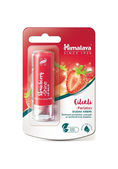 Himalaya Parlatıcı Dudak Kremi, Lip Balm, Çilek, Kayısı Çekirdeği Yağı, Nemlendirici,%100 Doğal Renk, Silikon İçermez, 4,5 Gr