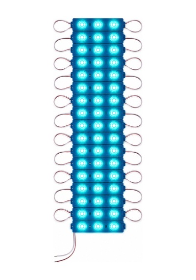3 Lensli Modül Led Turkuaz 12 Volt 1.2 Watt 2835 10 Adet