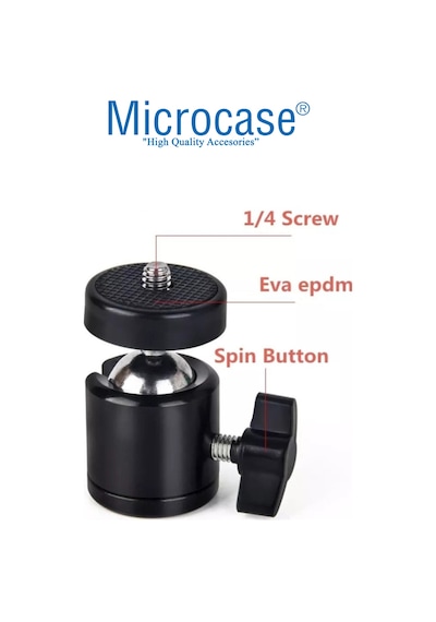 Microcase AL2983 Tripod için 360 Döner 1/4 Metal Mafsal Aparatı