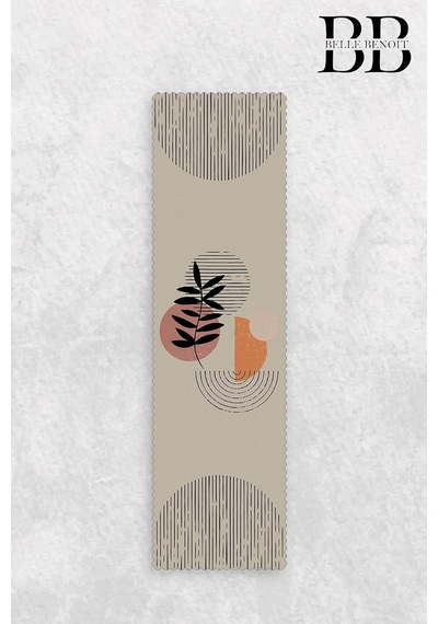 Modern Tasarım 3d Dijital Baskılı Dekoratif, , Yumuşak Dokulu, Amerikan Servisi 140x40 Cm Runner. Antrasit Bej Diğer