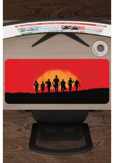 Red Dead Redemption 2 Dikişli Kauçuk Oyuncu Mousepad V1 - 70x30 Xl Gaming Mouse Pad