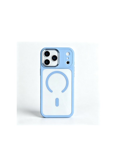 Apple iPhone Uyumlu 18 Pro Max Kılıf Magsafe Şeffaf Arka Yüz Kamera Yükseltili Silikon Pazarplus Açık Mavi
