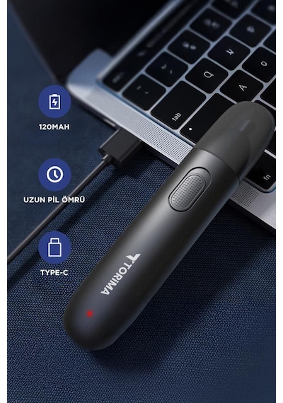 Torima Gt-2220a Siyah Taşınabilir Elektrikli Usb Şarj Edilebilir Burun Kılı Kesme Makinesi 30 Dk