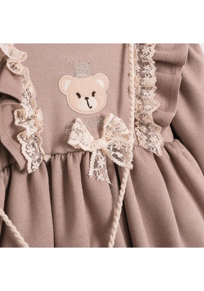 Cumino Kız Bebek Toffee Elbise Cmn-3737 Kahverengi