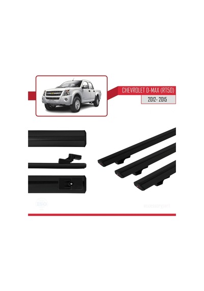 Chevrolet D-max Rt50 2012-2015 Arası İle Uyumlu Basic Model Ara Atkı Tavan Barı Siyah 3 Adet