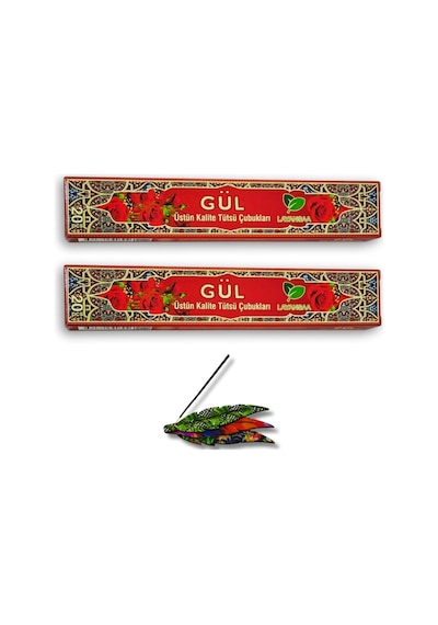 Layansaa Çubuk Tütsü Gül 40 Adet 2 Paket + Tütsülük 1 Adet