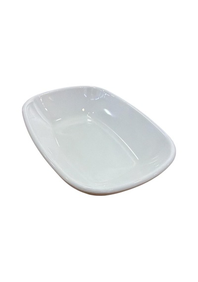 Melamin Kırılmaz Kare Kayık Tabak Küçük Beyaz 11cm 308