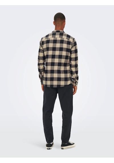 Only & Sons Onsgudmund Erkek Kareli Gömlek Lacivert 001