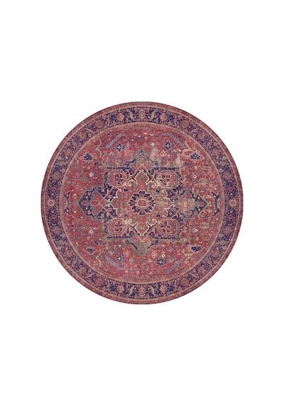 Blues Vintage Desenli Dokuma Taban Dekoratif Bordo Halı (Al 162)