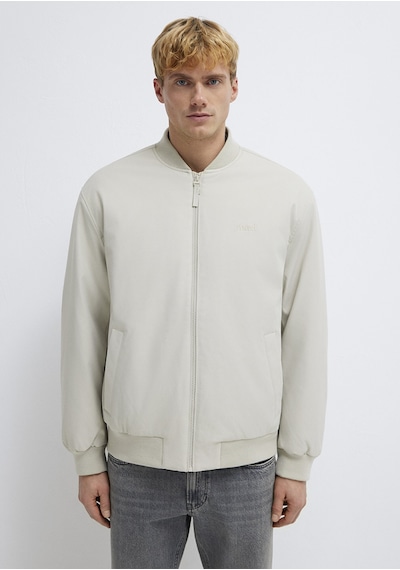 Mavi - Mavi Logo Nakışlı Gri Bomber Ceket 0110774-70144 Gri