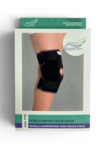Angeles Yaşam Patella Destekli Dizlik Çocuk Standart Siyah