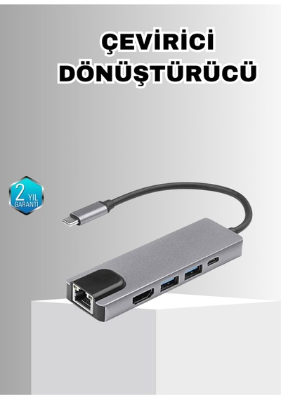 Alüminyum Kasalı Macbook Usb-c Hub 4k Hdmı, Usb 3.0, Sd/tf Kart Girişi, Pd Şarj Desteği