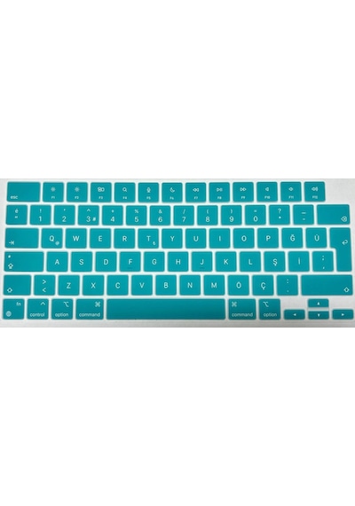 Arabulalaca Apple Uyumlu MacBook Air 15 A2941 M2 Türkçe Klavye Koruyucu Mint