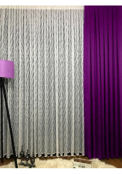 Evdepo Home Kullanıma Hazır Örme Tül Perde (541785485)