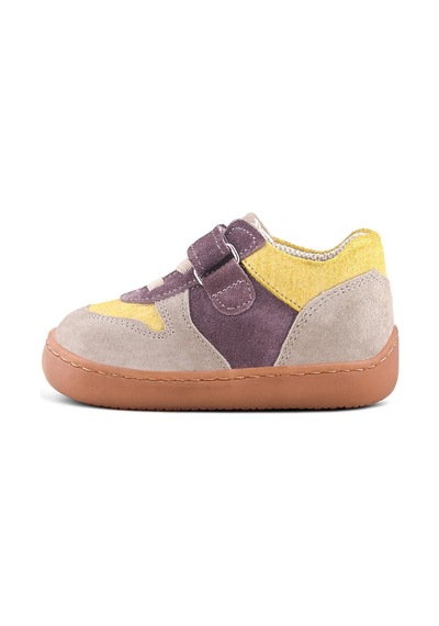 Rakerplus Bob Hakiki Deri Vizon Sarı Barefoot Cırtlı Lastikli Bebek Sneaker Ayakkabı Kahverengi