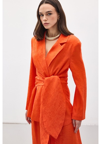 Sateen Freya Ceket - Oranj-137139 Oranj