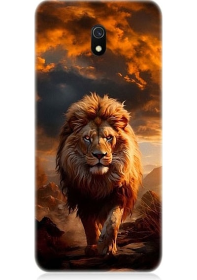 Xiaomi Redmi 8a Uyumlu Yırtıcı Aslan Kral Desenli Silikon Kılıf