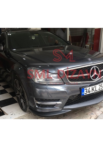 Mercedes W204 C180 Makyajlı Ön Ek Plastik - Tampon Eki - Karlık Lip