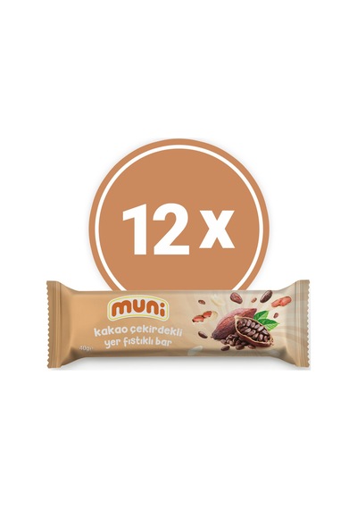 Kakao Çekirdekli Yer Fıstığı Barı, 40 G X 12 Adet