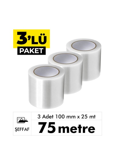 Unitape Uv Katkılı Şeffaf Sera Tamir Bandı 100 Mm X 25 Mt 3 Lü Paket