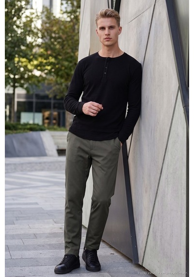 Buratti Regular Fit Düz Paça Bağlamalı Pantolon Erkek Pantolon 6843700 Haki