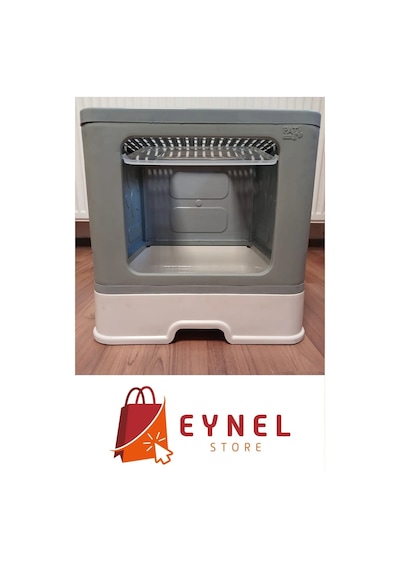 Büyük Boy Kırılmaz Kapalı Çekmeceli Kedi Tuvaleti Kedi Kumu Küreği Hediyeli Pet Bakım 38x38x49