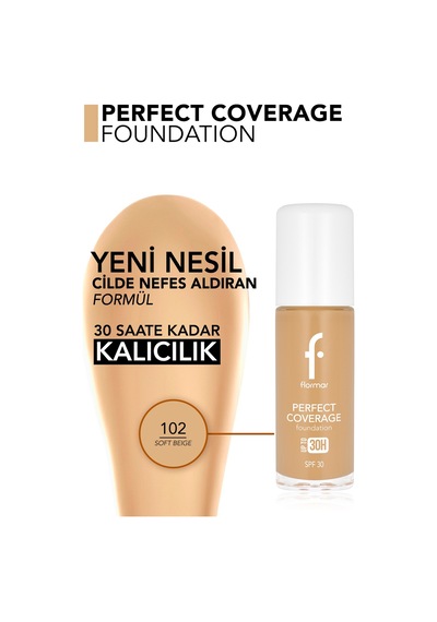 Perfect Coverage Yüksek Pigmentli & Doğal Bitişli Spf30 Fondöten 8682536106740 102softbeıge