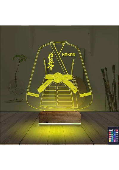 Luvivia Karate Tekvando Judo Kişiye Özel 3d Lamba - Masa Gece Lambası Şeffaf