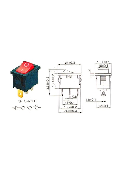 3 Pin Anahtar Ledli Kcd1 Rocker Switch Mini Buton On / Off