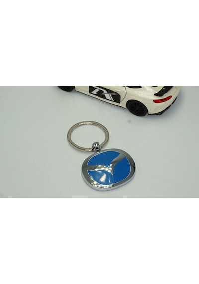 Dk Mazda Uyumlu Yeni Nesil Logo Mavi Metal Çift Yön Anahtarlık